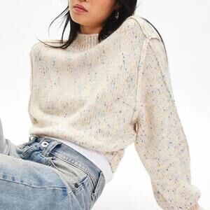 Kimchi Blue Elise Confetti Knit Mockneck Pullover Sweater